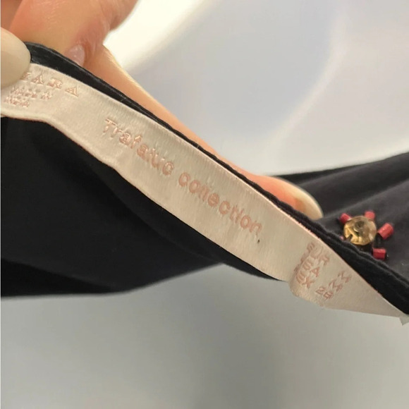 Zara Trafaluc/ Poplin embellished midi dress/ Cold shoulder/ Size US M - Picture 10 of 13